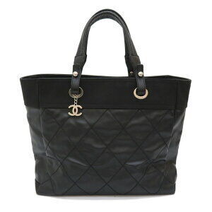 CHANEL Paris Biarritz Tote Bag Black Leather Sxx